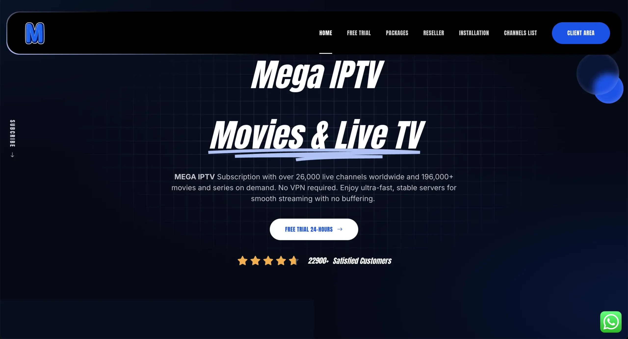 mega iptv website